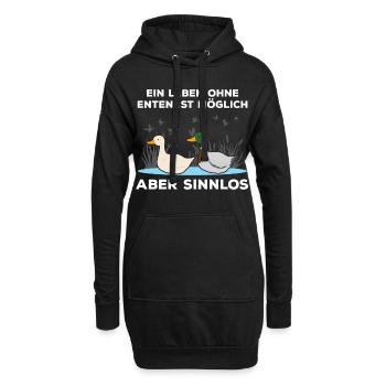 Laufenten Flüsterer - Enten Züchter Geschenk - Hoodie-Kleid - Schwarz - Vorne