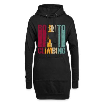 Geboren zum Kletten Klettersport Spruch Retro - Hoodie-Kleid - Schwarz - Vorne