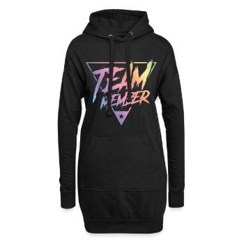 membre de l'équipe coloré - Sweat-shirt à capuche long Femme - noir - Devant