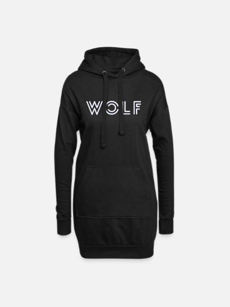 WOLF - Hoodie Dress - black