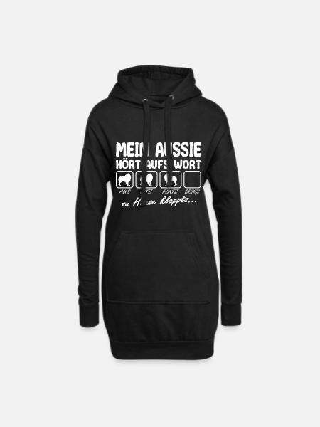 Aussie Hört aufs Wort Spruch Lustig - Hoodie-Kleid - Schwarz