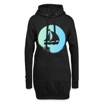 SEGEL BOOT SEGELN WIND WASSER - Hoodie-Kleid - Schwarz - Vorne
