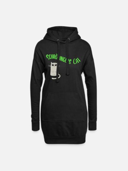 schrödingers cat - Hoodie-Kleid - Schwarz