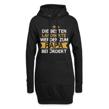 Landwirt Bauer Bauernhof Papa Vater Beruf Spruch - Hoodie-Kleid - Schwarz - Vorne