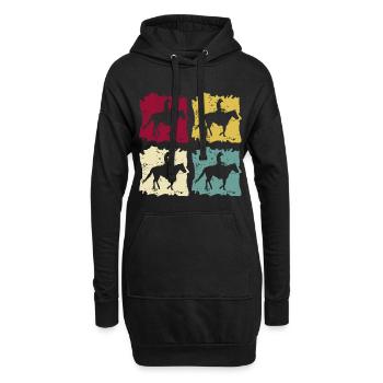Western Cheval Western Vintage Grunge - Sweat-shirt à capuche long Femme - noir - Devant