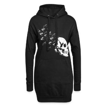 Oiseaux de corbeau odin - Sweat-shirt à capuche long Femme - noir - Devant