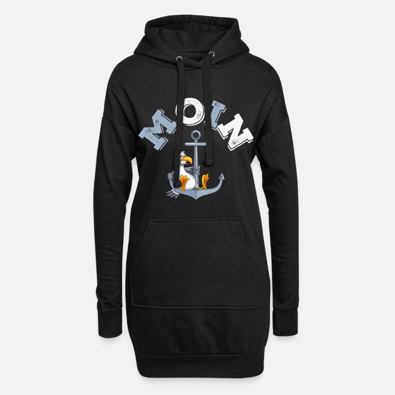 anker möwe moin comic - Hoodie-Kleid - Schwarz
