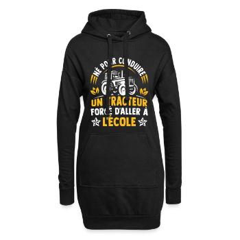 Né pour conduire un tracteur forcé d'aller à l'éco - Sweat-shirt à capuche long Femme - noir - Devant