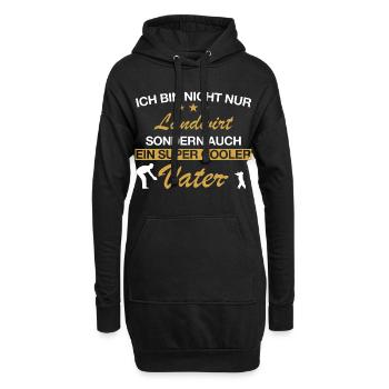 Landwirt Bauer Bauernhof Papa Vater Beruf Spruch - Hoodie-Kleid - Schwarz - Vorne