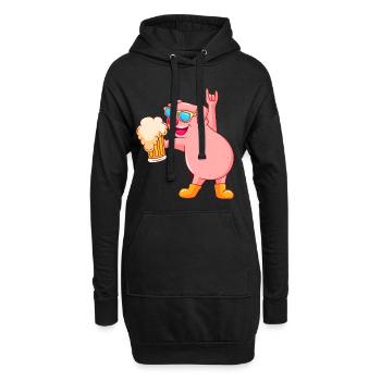 schwein bier party sau - Hoodie-Kleid - Schwarz - Vorne