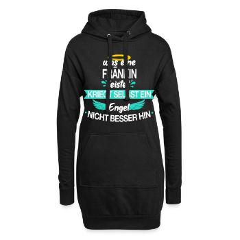 Franken Franke Fränkin Fränkisch Engel Spruch - Hoodie-Kleid - Schwarz - Vorne