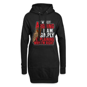 Eule Nachteule Kauz - Hoodie-Kleid - Schwarz - Vorne