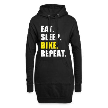 Eat Sleep Bike Wiederholen - Hoodie-Kleid - Schwarz - Vorne