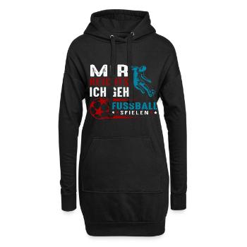 Fussball spielen - Hoodie-Kleid - Schwarz - Vorne