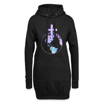 Jesus Shirt Gott Kirche Christentum - Hoodie-Kleid - Schwarz - Vorne