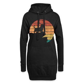 Basset Hund Basset Hound - Hoodie-Kleid - Schwarz - Vorne