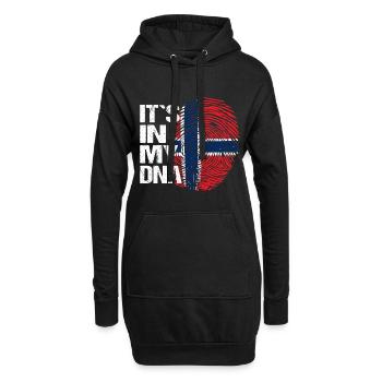 Norwegen Flagge Fingerabdruck DNA Spruch Lustig - Hoodie-Kleid - Schwarz - Vorne