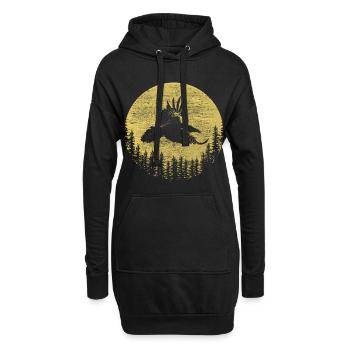 Rabe Seele Tier - Hoodie-Kleid - Schwarz - Vorne