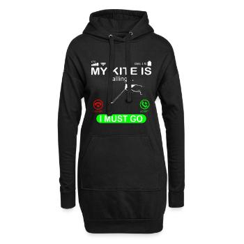 Drachensteigen Drachen Steigen ruft an Spruch - Hoodie-Kleid - Schwarz - Vorne