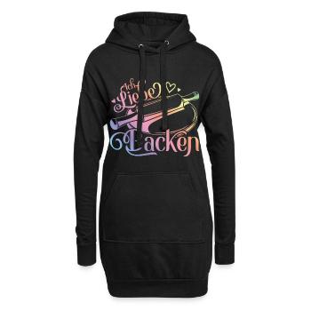Ich liebe Backen Herz Nudelholz Bäcker - Hoodie-Kleid - Schwarz - Vorne