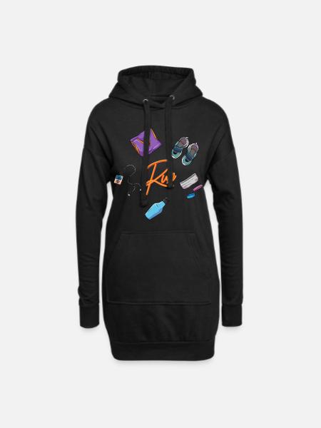 Funny running run athlete gift idea - Hoodie Dress - black