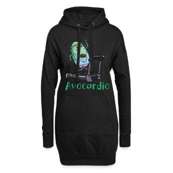 AvoCardio Lustige Avocado Fitness Cardio Übung - Hoodie-Kleid - Schwarz - Vorne