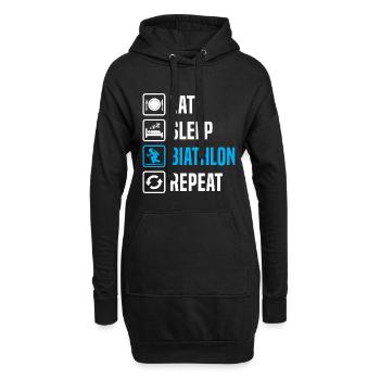 eat sleep biathlon repeat - Sweat-shirt à capuche long Femme - noir - Devant