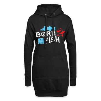 Born to Fish Fischen Fischen - Hoodie-Kleid - Schwarz - Vorne
