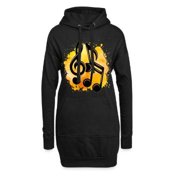 Musique note de musique clé musicale - Sweat-shirt à capuche long Femme - noir - Devant