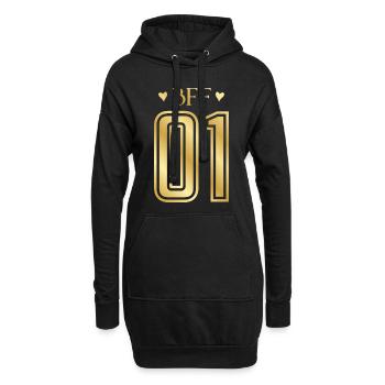 Bff 01 Beste Freunde Gold - Hoodie-Kleid - Schwarz - Vorne