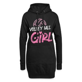 Club de coeur de filles de volleyball - Sweat-shirt à capuche long Femme - noir - Devant