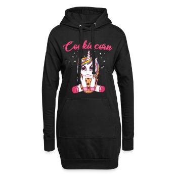 Licorne Cookie Cookie Bonbons Unicorn - Sweat-shirt à capuche long Femme - noir - Devant