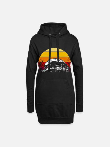Honigdachs Tier - Hoodie-Kleid - Schwarz