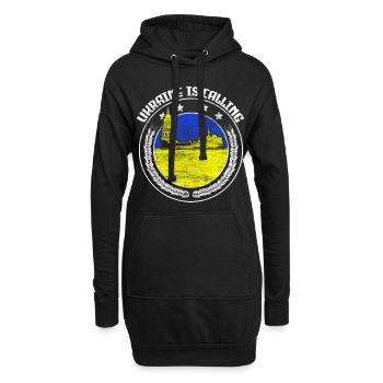 Ukraine Wappen Herkunft - Hoodie-Kleid - Schwarz - Vorne