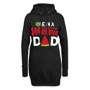 Papa papa papa million melon papa unique - Sweat-shirt à capuche long Femme - noir - Devant