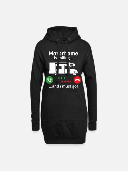 Motorhome is calling and i must go - Hoodie Dress - black