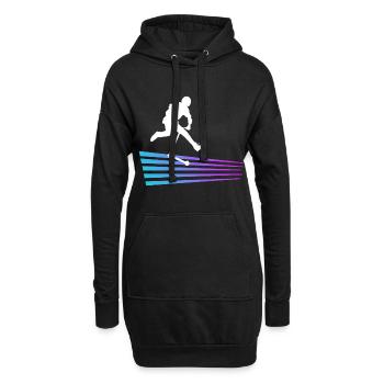 trottinette freestyle - Sweat-shirt à capuche long Femme - noir - Devant