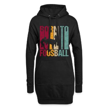 Tischfußball Tischkicken Geboren zum Spruch Retro - Hoodie-Kleid - Schwarz - Vorne
