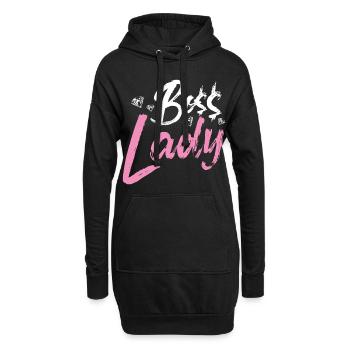 Patron Lady - Sweat-shirt à capuche long Femme - noir - Devant