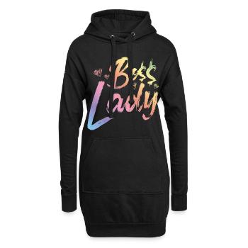 Patron Lady - Sweat-shirt à capuche long Femme - noir - Devant