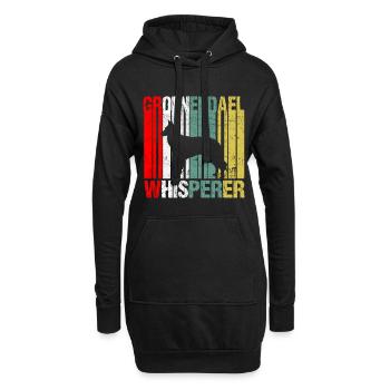 Groenendael Chien de berger belge Chuchotement Retro - Sweat-shirt à capuche long Femme - noir - Devant