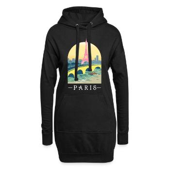 Paris Frankreich Eiffelturm Turm Stadt Reisen Sein - Hoodie-Kleid - Schwarz - Vorne