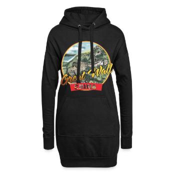 Grande Muraille de Chine Monument miracle Pékin - Sweat-shirt à capuche long Femme - noir - Devant