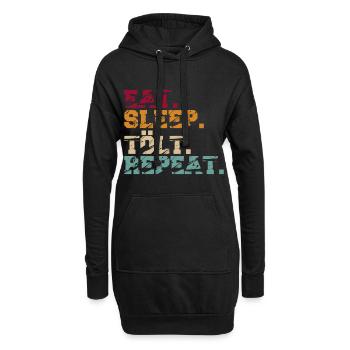 Tölter Eat Sleep Tölt - Hoodie-Kleid - Schwarz - Vorne
