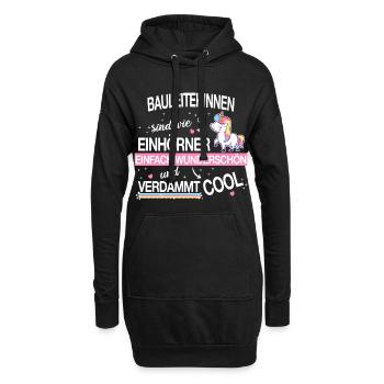 Bauleiter Bauleiterin Bauarbeiter Beruf Spruch - Hoodie-Kleid - Schwarz - Vorne