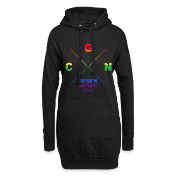 CGN Nippes Veedel Koordinaten Gay Pride CSD - Hoodie-Kleid - Schwarz - Vorne