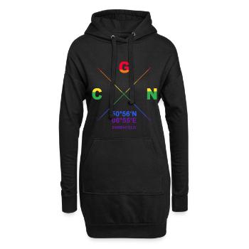 CGN Ehrenfeld Veedel Koordinaten Gay Pride CSD - Hoodie-Kleid - Schwarz - Vorne
