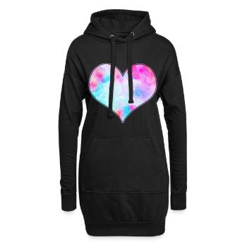 Herz Muster Kartenspiel Herz Karte - Hoodie-Kleid - Schwarz - Vorne