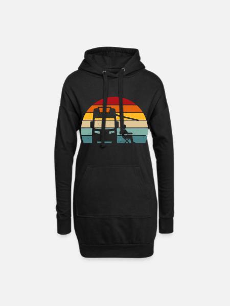 retro camper camping vintage t-shirt motorhome - Hoodie Dress - black