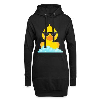 Gelbe Ente Badeente mit Sonnenbrille - Hoodie-Kleid - Schwarz - Vorne